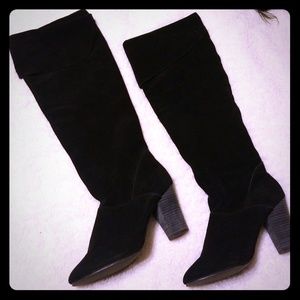 Black suede boots